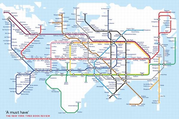 もしも世界が高速鉄道で結ばれたら…自由な発想で作られた仮想路線図がユニーク