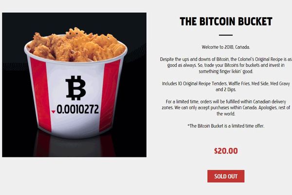 カナダのKFCが仮想通貨でチキンを購入できる仕組みを導入
