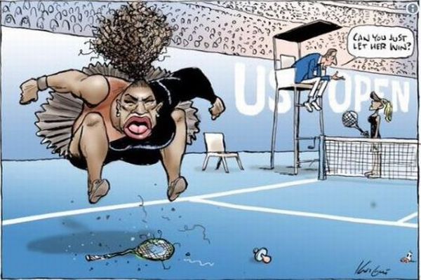 セリーナ・ウィリアムズの風刺画に批判殺到、人種差別的だとして有名人も非難