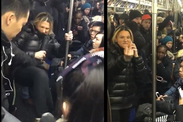 通勤時間帯の電車内で大暴れ&差別発言、「サブウェイ・スーザン」の動画が大拡散中