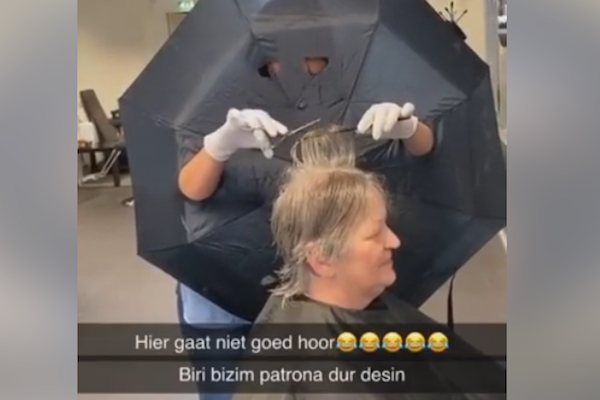 【オランダ】美容師さんの傘を使ったコロナウイルス対策がSNSで話題