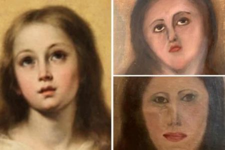 スペインで再び素人が修復に失敗！名画の聖母マリアが哀れな顔に…。