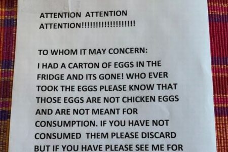 職場で卵を盗まれた女性、犯人へのメッセージが秀逸