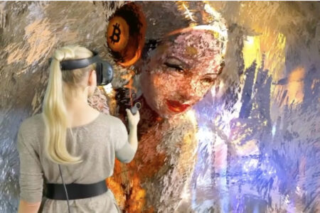 VR空間に3次元の絵を描く女性アーティストが斬新