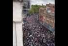 ロンドンで反イスラエルの大規模デモ、大使館前を数千人が行進