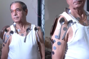 コロナワクチン接種後に体が磁石化したという男性の動画が話題に