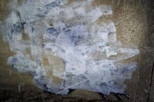 描かれたばかりのバンクシーの作品、何者かがを白く塗りつぶす