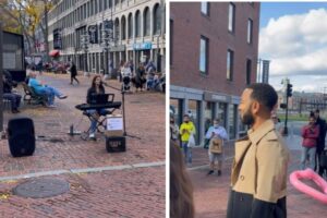 まさかのご本人登場!美人ストリートミュージシャンに起こった奇跡