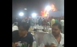 結婚式で火事が発生、それでも食事を楽しむインド人の動画