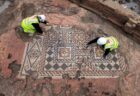 古代ローマ時代の精巧なモザイク模様のタイル、イギリスで発見される