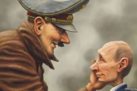 ヒトラーから頬を撫でられるプーチン…投稿されたツイートが話題に