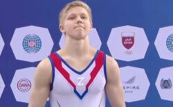 ロシアの体操選手、表彰式で胸に「Z」のマーク、ウクライナへの侵攻を支持