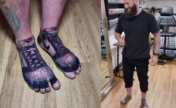 NIKEが好きすぎた男性、自分の足にシューズのタトゥーを入れる