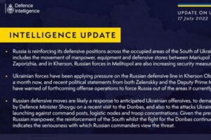 ロシアがウクライナ南部で防衛体制を強化：英国防省分析