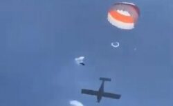 ベルギーで飛行機が墜落、パラシュートを使い機体を降下させる