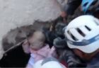 ヨルダンで建物が倒壊、30時間後、奇跡的に赤ちゃんを救出【動画】