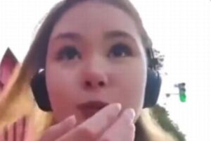 ウクライナの女性が自撮り中、ロシアのミサイルが付近に着弾【動画】