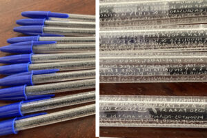 ボールペンの軸に刑事手続法を刻んでカンニングした法科学生の、細密彫刻ワザが話題に