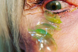 23枚のコンタクトレンズを目の中に置き忘れた女性、取り出す動画に驚き