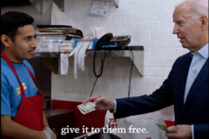 バイデン大統領がメキシカン・フードを買ったら特別50%割引に、しかし気前よく4倍の額を払う