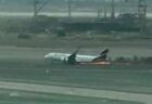 ペルーの空港で離陸寸前の旅客機が消防車と衝突、激しく炎上【動画】