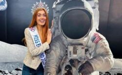 ミス・イングランドの女性が、将来宇宙飛行士を目指す