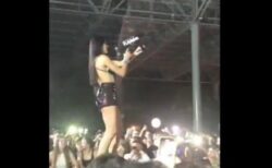ブラジルの女性DJ、紙吹雪の銃を誤って自分の顔に発射してしまう