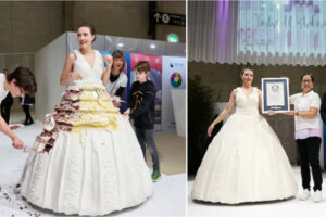 着るウェディングケーキを作った女性、ギネス世界記録に