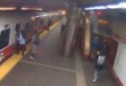 駅で突然天井パネルが落下、乗客の女性が間一髪、難を逃れる【動画】