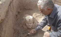 エジプトでスフィンクスのような像を発掘、聖堂の痕跡も発見