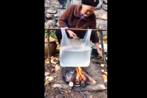 レジ袋で魚を煮ている!? 投稿された動画に視聴者の頭が混乱