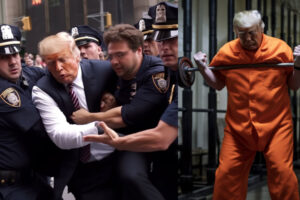 トランプ氏逮捕現場のディープフェイク画像、傑作すぎて拡散中