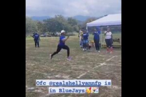 金メダリストの女性ランナーが子供の運動会に参加、100m走に出場