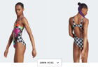 アディダスの公式オンラインショップで、男が女性水着のモデルになっていると物議に