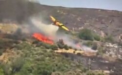 ギリシャで山火事の消火中に飛行機が墜落、パイロットら2人が死亡【動画】