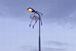 誰が、どうやった？街灯にショッピングカートがぶら下がる【イギリス】