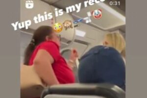 「ここで、おしっこするよ！」機内で女性客が下着を脱ぎ、下半身を露出【動画】