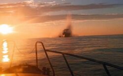 ウクライナ沖で、民間の貨物船がロシア軍の機雷に接触、船尾で爆発