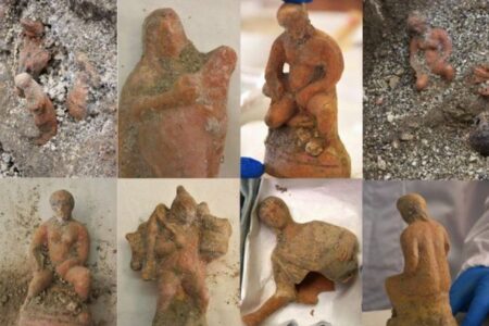 ポンペイの遺跡で、キリスト降誕を表現した13体の小さな像を発見