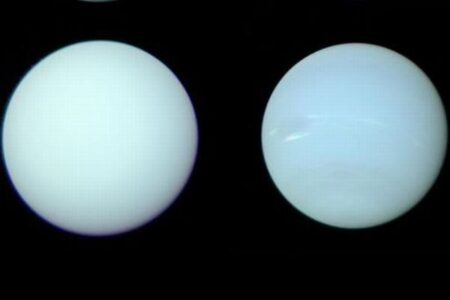 天王星と海王星の本当の色、両方とも薄い青緑色をしている可能性
