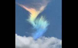 オハイオ州上空に美しい雲が出現、虹色に輝き渦を巻く【動画】
