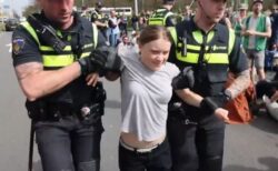 グレタさん、オランダのデモに参加し、再び警察に拘束される