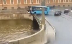 ロシアでバスが川へ転落、制御を失った走行が異常すぎる【動画】