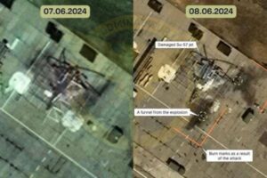 ロシアの最新鋭戦闘機「Su-57」が、ウクライナ軍の攻撃を受け損傷か