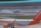 イタリアの空港で旅客機が後部下面を擦り、煙を舞い上げながら離陸【動画】