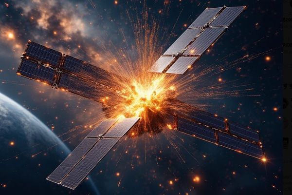 ボーイング社の大型通信衛星が壊れ、20個の破片に分裂