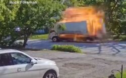 なぜ？イリノイ州で走行中のトラックが爆発、衝撃波で家屋が損傷【動画】