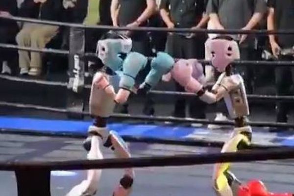 中国でヒューマノイド・ロボットが、キックボクシングの試合で対戦【動画】