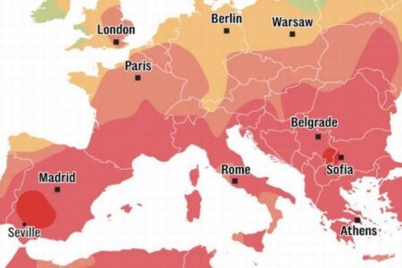 ヨーロッパに熱波が到来、スペインでは気温が46℃に達し、記録更新