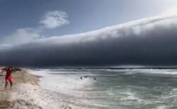 ポルトガルの海岸に、珍しいロール状の雲が出現【動画】